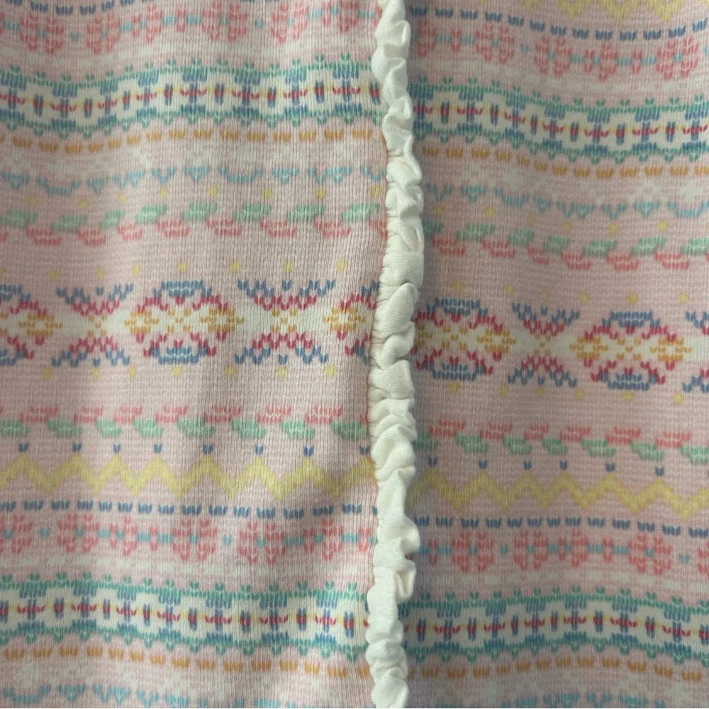 Ralph Lauren light pink fair isle print ruffled coverall size 6 months